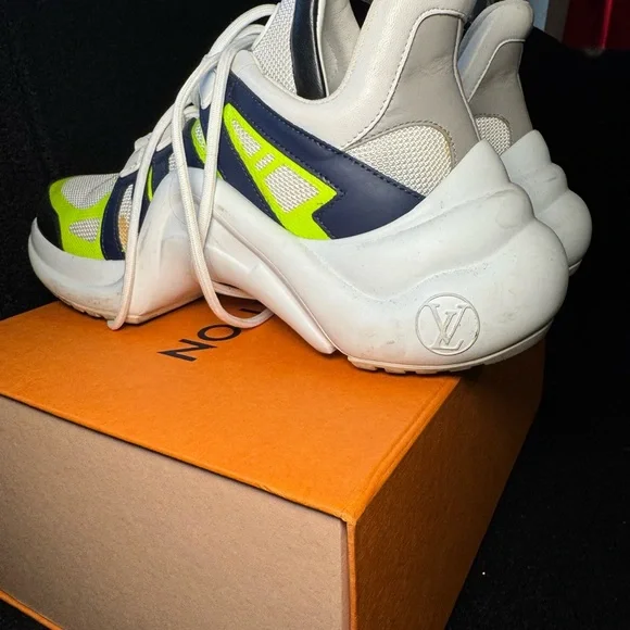Louis Vuitton Neon Green and White Sneakers - Picture 7 of 9